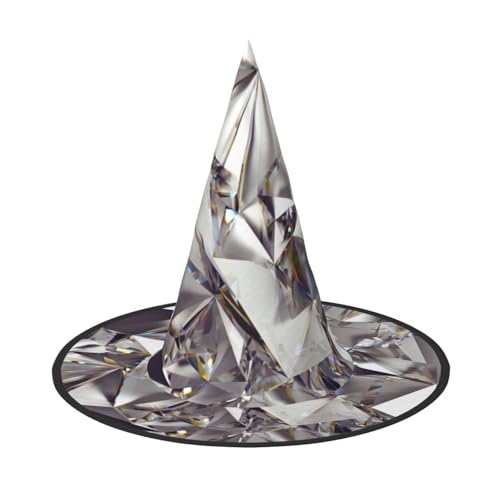 3 Stück Halloween-Hut – Diamantmuster Druck Hexen Dekor Party Hexenkostüm, spitze Hornkappe, festliches Geschenk 3 Stück Halloween-Hut – Diamantmuster Druck Hexen Dekor Party Hexenkostüm, spitze Hornkappe, festliches Geschenk von CPyuqw