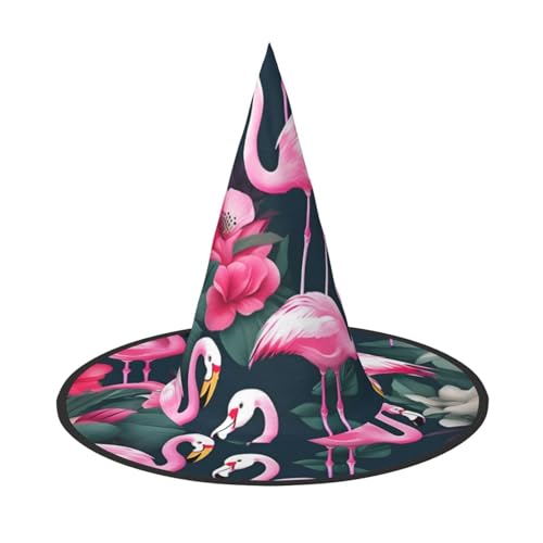 3 Stück Halloween-Hut – Flamingo-Blumendruck, Hexendekoration, Party, Hexenkostüm, spitze Hornkappe, festliches Geschenk 3 Stück Halloween-Hut – Flamingo-Blumendruck, Hexendekoration, Party, Hexenkostüm, spitze Hornkappe, festliches Geschenk von CPyuqw