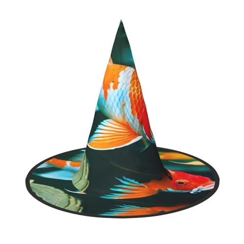 3 Stück Halloween-Hut – Hübscher Koi-Fisch-Druck, Hexendekoration, Party, Hexenkostüm, spitze Hornkappe, festliches Geschenk 3 Stück Halloween-Hut – Hübscher Koi-Fisch-Druck, Hexendekoration, Party, Hexenkostüm, spitze Hornkappe, festliches Geschenk von CPyuqw