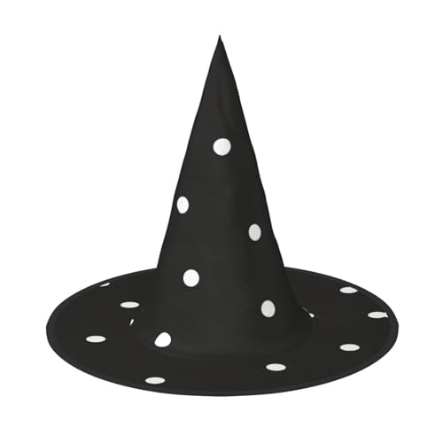 3 Stück Halloween-Hut – Punkt-Schwarz-Weiß-Druck, Hexendekoration, Party, Hexenkostüm, spitze Hornkappe, festliches Geschenk von CPyuqw