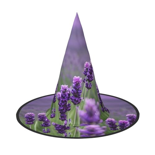 3 Stück Halloween-Hut – lila Lavendelfarbene Blumen Druck Hexen Dekor Party Hexenkostüm, spitze Hornkappe, festliches Geschenk 3 Stück Halloween-Hut – lila Lavendelfarbene Blumen Druck Hexen Dekor Party Hexenkostüm, spitze Hornkappe, festliches Geschenk von CPyuqw