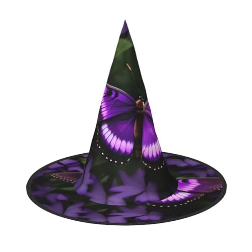 3 Stück Halloween-Hut – schöner lila Schmetterlings-Druck, Hexendekoration, Party-Hexenkostüm, spitze Hornkappe, festliches Geschenk 3 Stück Halloween-Hut – schöner lila Schmetterlings-Druck, Hexendekoration, Party-Hexenkostüm, spitze Hornkappe, festliches Geschenk von CPyuqw