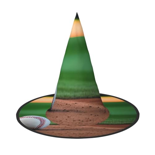 Halloween-Hut – Baseball-Druck, Hexendekoration, Party, Hexenkostüm, spitze Hornkappe, festliches Geschenk, 2 Stück von CPyuqw