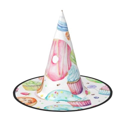 Halloween-Hut – Cupcakes, Donuts, Muffins, Zucker-Druck, Hexendekoration, Party, Hexenkostüm, spitze Hornkappe, festliches Geschenk, 3 Stück Halloween-Hut – Cupcakes, Donuts, Muffins, Zucker-Druck, Hexendekoration, Party, Hexenkostüm, spitze Hornkappe, festliches Geschenk, 3 Stück von CPyuqw