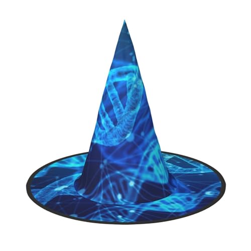 Halloween-Hut – DNA-Kette, Foto-Druck, Hexendekoration, Party, Hexenkostüm, spitze Hornkappe, festliches Geschenk, 2 Stück Halloween-Hut – DNA-Kette, Foto-Druck, Hexendekoration, Party, Hexenkostüm, spitze Hornkappe, festliches Geschenk, 2 Stück von CPyuqw