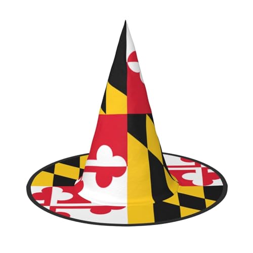 Halloween-Hut – Flagge von Maryland, Hexendekoration, Party, Hexenkostüm, spitze Hornkappe, festliches Geschenk, 2 Stück Halloween-Hut – Flagge von Maryland, Hexendekoration, Party, Hexenkostüm, spitze Hornkappe, festliches Geschenk, 2 Stück von CPyuqw