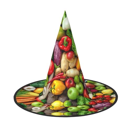 Halloween-Hut – Frisches Obst und Gemüse, Hexendekoration, Party-Hexenkostüm, spitze Hornkappe, festliches Geschenk, 3 Stück Halloween-Hut – Frisches Obst und Gemüse, Hexendekoration, Party-Hexenkostüm, spitze Hornkappe, festliches Geschenk, 3 Stück von CPyuqw