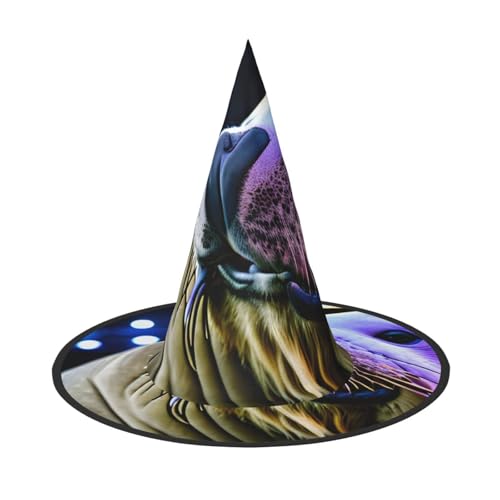Halloween-Hut – Walross-Druck, Hexendekoration, Party, Hexenkostüm, spitze Hornkappe, festliches Geschenk, 3 Stück Halloween-Hut – Walross-Druck, Hexendekoration, Party, Hexenkostüm, spitze Hornkappe, festliches Geschenk, 3 Stück von CPyuqw