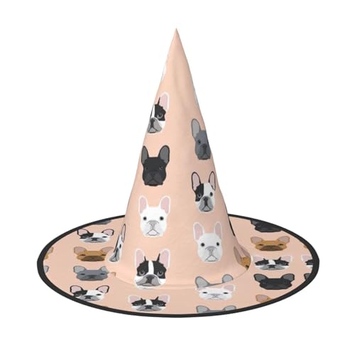 Halloween-Hut – französischer Druck, Hexendekoration, Party, Hexenkostüm, spitze Hornkappe, festliches Geschenk, 2 Stück von CPyuqw