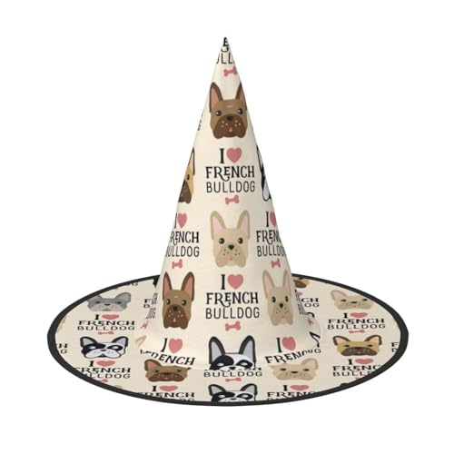 Halloween-Hut – französischer Hund, Hexendekoration, Party-Hexenkostüm, spitze Hornkappe, festliches Geschenk, 3 Stück Halloween-Hut – französischer Hund, Hexendekoration, Party-Hexenkostüm, spitze Hornkappe, festliches Geschenk, 3 Stück von CPyuqw