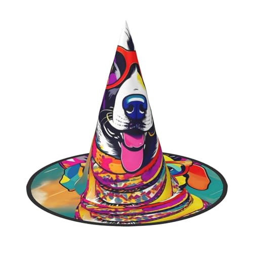 Halloween-Hut – lustiger Hunde-Druck, Hexendekoration, Party, Hexenkostüm, spitze Hornkappe, festliches Geschenk, 2 Stück Halloween-Hut – lustiger Hunde-Druck, Hexendekoration, Party, Hexenkostüm, spitze Hornkappe, festliches Geschenk, 2 Stück von CPyuqw