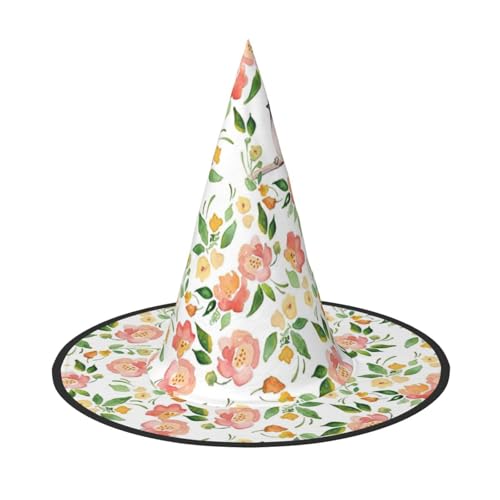 Halloween-Hut mit Blumen- und Vogeldruck, Hexendekoration, Party, Hexenkostüm, spitze Hornkappe, festliches Geschenk, 3 Stück Halloween-Hut mit Blumen- und Vogeldruck, Hexendekoration, Party, Hexenkostüm, spitze Hornkappe, festliches Geschenk, 3 Stück von CPyuqw