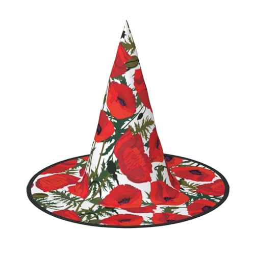 Halloween-Hut mit Blumenmuster, Hexendekoration, Party-Hexenkostüm, spitze Hornkappe, festliches Geschenk, 3 Stück Halloween-Hut mit Blumenmuster, Hexendekoration, Party-Hexenkostüm, spitze Hornkappe, festliches Geschenk, 3 Stück von CPyuqw