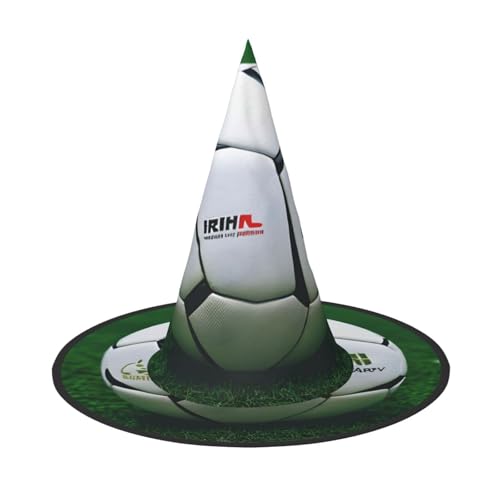 Halloween-Hut – weißer Fußball-Druck, Hexendekoration, Party, Hexenkostüm, spitze Hornkappe, festliches Geschenk, 2 Stück Halloween-Hut – weißer Fußball-Druck, Hexendekoration, Party, Hexenkostüm, spitze Hornkappe, festliches Geschenk, 2 Stück von CPyuqw