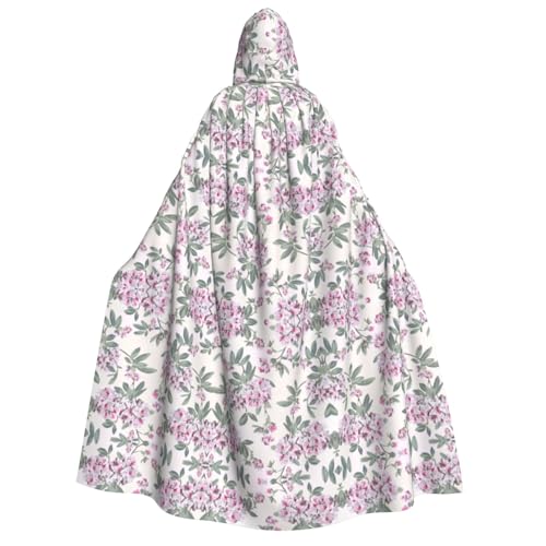 Halloween Kapuzenumhang Kostüm - Unisex Erwachsene Altrosen Druck Umhang für Partys, Karneval, Comic Ausstellungen von CPyuqw