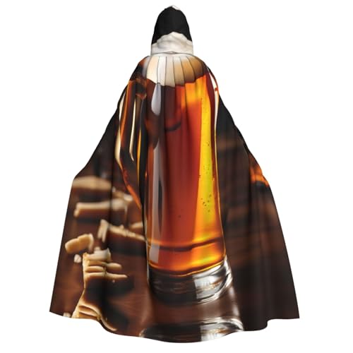 Halloween Kapuzenumhang Kostüm - Unisex Erwachsene Bier Druck Umhang für Party Karneval Comic Ausstellungen von CPyuqw