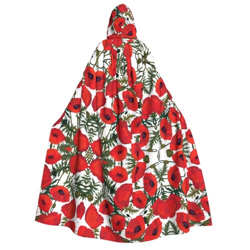 Halloween Kapuzenumhang Kostüm Unisex Erwachsene Blumenmuster Druck Umhang für Party Karneval Comic Ausstellungen von CPyuqw