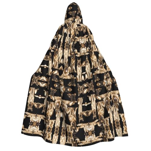 Halloween Kapuzenumhang Kostüm - Unisex Erwachsene Deutscher Schäferhund Druck Umhang für Partys, Karneval, Comic Ausstellungen von CPyuqw