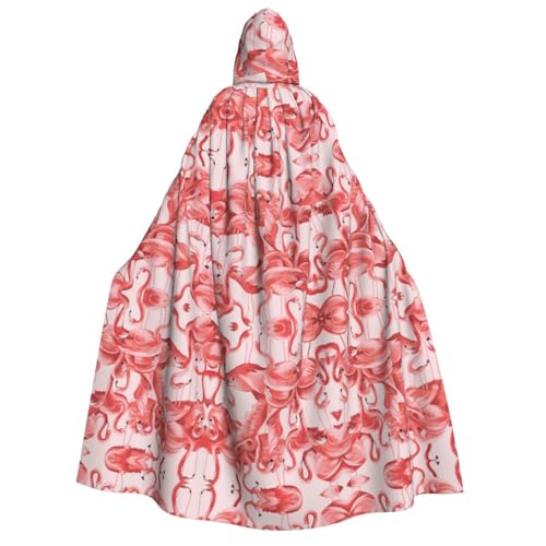 Halloween Kapuzenumhang Kostüm - Unisex Erwachsene Flamingo Druck Umhang für Partys, Karneval, Comic Ausstellungen von CPyuqw