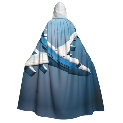Halloween Kapuzenumhang Kostüm - Unisex Erwachsene Flugzeuge Druck Umhang für Partys, Karneval, Comic Ausstellungen von CPyuqw
