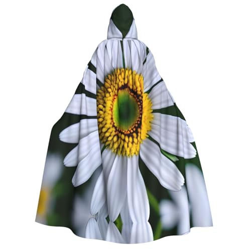 Halloween Kapuzenumhang Kostüm - Unisex Erwachsene Gänseblümchen Blumendruck Umhang für Partys, Karneval, Comic Ausstellungen von CPyuqw