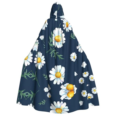 Halloween Kapuzenumhang Kostüm - Unisex Erwachsene Gänseblümchen Druck Umhang für Partys, Karneval, Comic Ausstellungen von CPyuqw