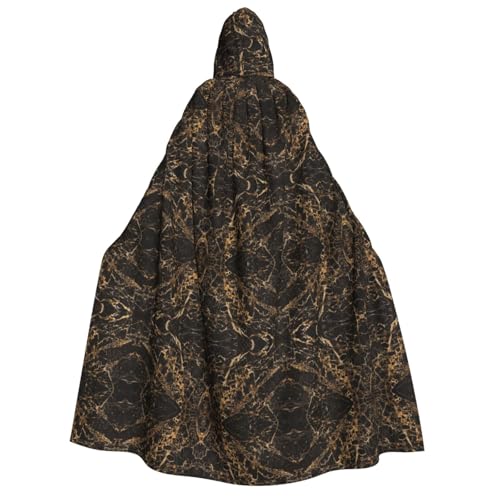 Halloween Kapuzenumhang Kostüm - Unisex Erwachsene Gold Marmor Druck Umhang für Partys, Karneval, Comic Ausstellungen von CPyuqw