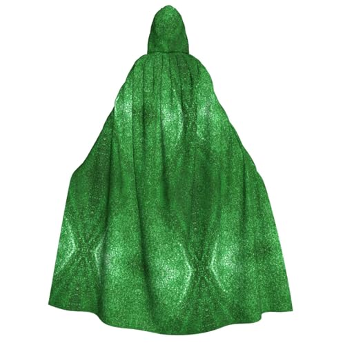 Halloween Kapuzenumhang Kostüm - Unisex Erwachsene Grün Pailletten Funkeln Druck Umhang für Partys, Karneval, Comic Ausstellungen Halloween Kapuzenumhang Kostüm - Unisex Erwachsene Grün Pailletten Funkeln Druck Umhang für Partys, Karneval, Comic Ausstellungen von CPyuqw