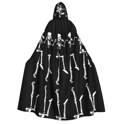 Halloween Kapuzenumhang Kostüm - Unisex Erwachsene Halloween Posable Skelett Schädel Druck Umhang für Partys, Karneval, Comic Ausstellungen Halloween Kapuzenumhang Kostüm - Unisex Erwachsene Halloween Posable Skelett Schädel Druck Umhang für Partys, Karneval, Comic Ausstellungen von CPyuqw