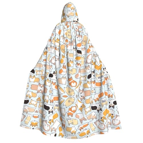 Halloween Kapuzenumhang Kostüm - Unisex Erwachsene Hund Druck Umhang für Partys, Karneval, Comic Ausstellungen von CPyuqw