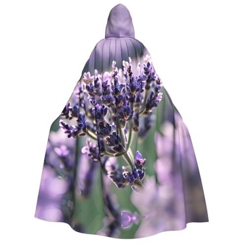 Halloween Kapuzenumhang Kostüm - Unisex Erwachsene Lavendel Blume Druck Umhang für Partys, Karneval, Comic Ausstellungen von CPyuqw