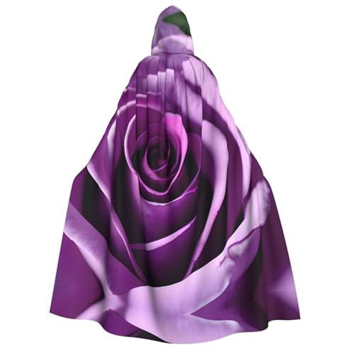 Halloween Kapuzenumhang Kostüm Unisex Erwachsene Lila Rose Druck Umhang für Party Karneval Comic Ausstellung von CPyuqw