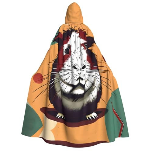 Halloween Kapuzenumhang Kostüm - Unisex Erwachsene Meerschweinchenmuster Druck Umhang für Partys, Karneval, Comic Ausstellungen von CPyuqw