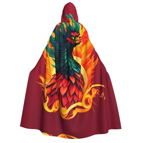 Halloween Kapuzenumhang Kostüm - Unisex Erwachsene Phoenix Print Umhang für Partys, Karneval, Comic Ausstellungen von CPyuqw
