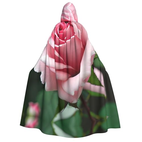 Halloween Kapuzenumhang Kostüm - Unisex Erwachsene Rose Blossom Print Cape für Partys, Karneval, Comic Ausstellungen von CPyuqw