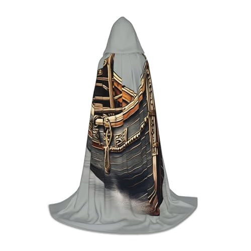 M Halloween Kapuzenumhang - Unisex Alte Wikinger Boote Volldruck Kostüm für Partys, Karneval, Comic Ausstellungen von CPyuqw