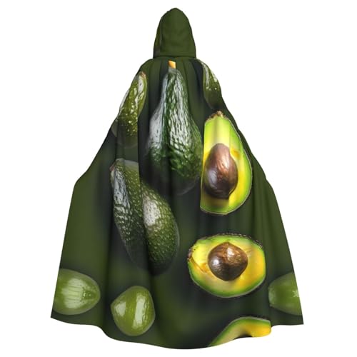 Unisex Halloween Kapuzenumhang – Avocado-Frucht-Volldruck, Erwachsenenkostüm, Umhang für Cosplay, Party und Themenveranstaltungen von CPyuqw