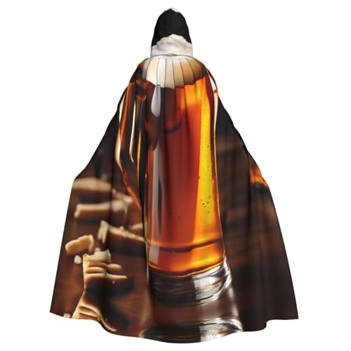 Unisex Halloween Kapuzenumhang - Bier Volldruck Erwachsenenkostüm Umhang für Cosplay, Party und Themenveranstaltungen von CPyuqw