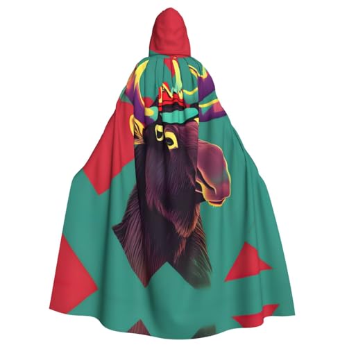 Unisex Halloween Kapuzenumhang - Elch Volldruck Erwachsenenkostüm Umhang für Cosplay, Party und Themenveranstaltungen Unisex Halloween Kapuzenumhang - Elch Volldruck Erwachsenenkostüm Umhang für Cosplay, Party und Themenveranstaltungen von CPyuqw