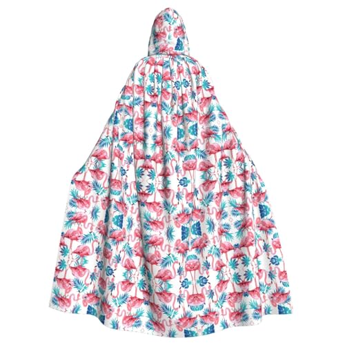 Unisex Halloween Kapuzenumhang – Flamingo-Vogel, grüne Pflanze, Blatt, Volldruck, Erwachsenenkostüm, Umhang für Cosplay, Party und Themenveranstaltungen Unisex Halloween Kapuzenumhang – Flamingo-Vogel, grüne Pflanze, Blatt, Volldruck, Erwachsenenkostüm, Umhang für Cosplay, Party und Themenveranstaltungen von CPyuqw
