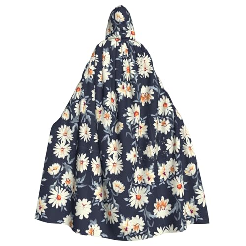 Unisex Halloween Kapuzenumhang - Gänseblümchen Volldruck Erwachsenenkostüm Umhang für Cosplay, Party und Themenveranstaltungen von CPyuqw