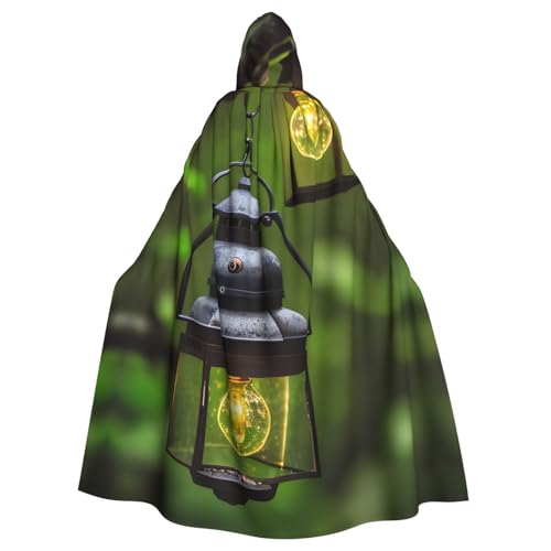 Unisex Halloween Kapuzenumhang - Glühwürmchen und Laterne Volldruck Erwachsenenkostüm Umhang für Cosplay, Party und Themenveranstaltungen von CPyuqw