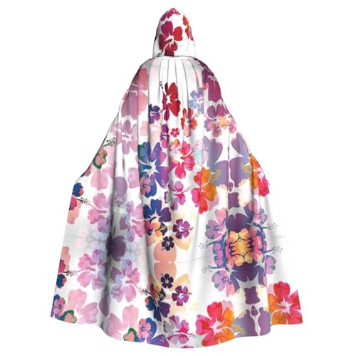 Unisex Halloween Kapuzenumhang – Hawaii-Blumendruck, Volldruck, Erwachsenenkostüm, Umhang für Cosplay, Party und Themenveranstaltungen Unisex Halloween Kapuzenumhang – Hawaii-Blumendruck, Volldruck, Erwachsenenkostüm, Umhang für Cosplay, Party und Themenveranstaltungen von CPyuqw