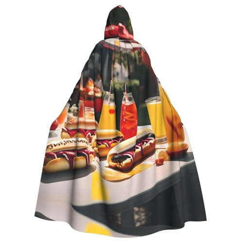 Unisex Halloween Kapuzenumhang - Hot Dogs und Limonade Volldruck Erwachsenenkostüm Umhang für Cosplay, Party und Themenveranstaltungen Unisex Halloween Kapuzenumhang - Hot Dogs und Limonade Volldruck Erwachsenenkostüm Umhang für Cosplay, Party und Themenveranstaltungen von CPyuqw