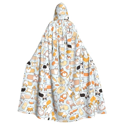 Unisex Halloween Kapuzenumhang - Hund Volldruck Erwachsenenkostüm Umhang für Cosplay, Party und Themenveranstaltungen von CPyuqw