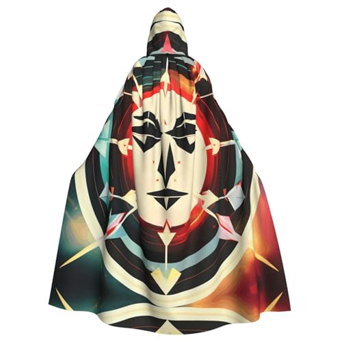 Unisex Halloween Kapuzenumhang – Jagdpfeile Dreiecke Hirsch Volldruck Erwachsenenkostüm Umhang für Cosplay, Party und Themenveranstaltungen von CPyuqw