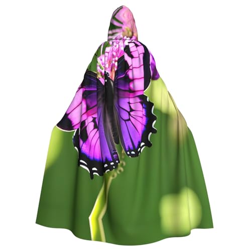 Unisex Halloween Kapuzenumhang - Lila Schmetterling Volldruck Erwachsenenkostüm Umhang für Cosplay, Party und Themenveranstaltungen Unisex Halloween Kapuzenumhang - Lila Schmetterling Volldruck Erwachsenenkostüm Umhang für Cosplay, Party und Themenveranstaltungen von CPyuqw