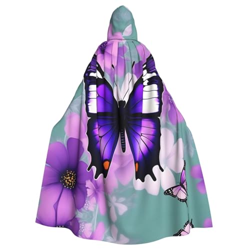 Unisex Halloween Kapuzenumhang - Lila Schmetterling Volldruck Erwachsenenkostüm Umhang für Cosplay, Party und Themenveranstaltungen Unisex Halloween Kapuzenumhang - Lila Schmetterling Volldruck Erwachsenenkostüm Umhang für Cosplay, Party und Themenveranstaltungen von CPyuqw