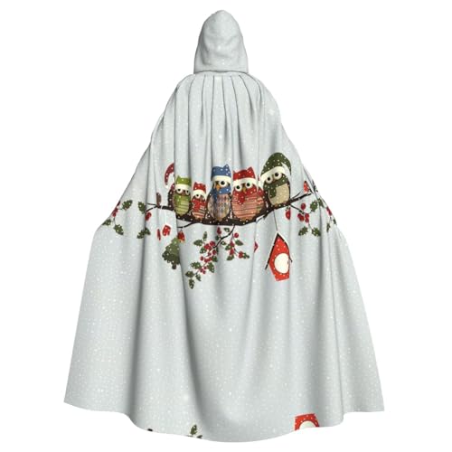 Unisex Halloween Kapuzenumhang - Niedliche Weihnachtseulen auf Ast, Volldruck, Erwachsenenkostüm, Umhang für Cosplay, Party und Themenveranstaltungen Unisex Halloween Kapuzenumhang - Niedliche Weihnachtseulen auf Ast, Volldruck, Erwachsenenkostüm, Umhang für Cosplay, Party und Themenveranstaltungen von CPyuqw