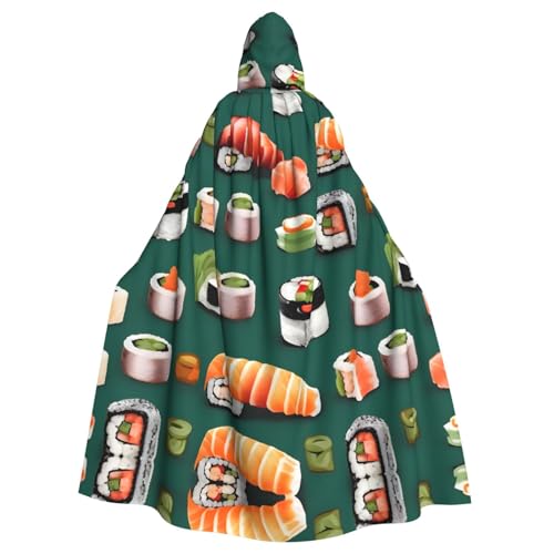 Unisex Halloween Kapuzenumhang – Sushi-Lebensmittel-Muster, Volldruck, Erwachsenenkostüm, Umhang für Cosplay, Party und Themenveranstaltungen Unisex Halloween Kapuzenumhang – Sushi-Lebensmittel-Muster, Volldruck, Erwachsenenkostüm, Umhang für Cosplay, Party und Themenveranstaltungen von CPyuqw